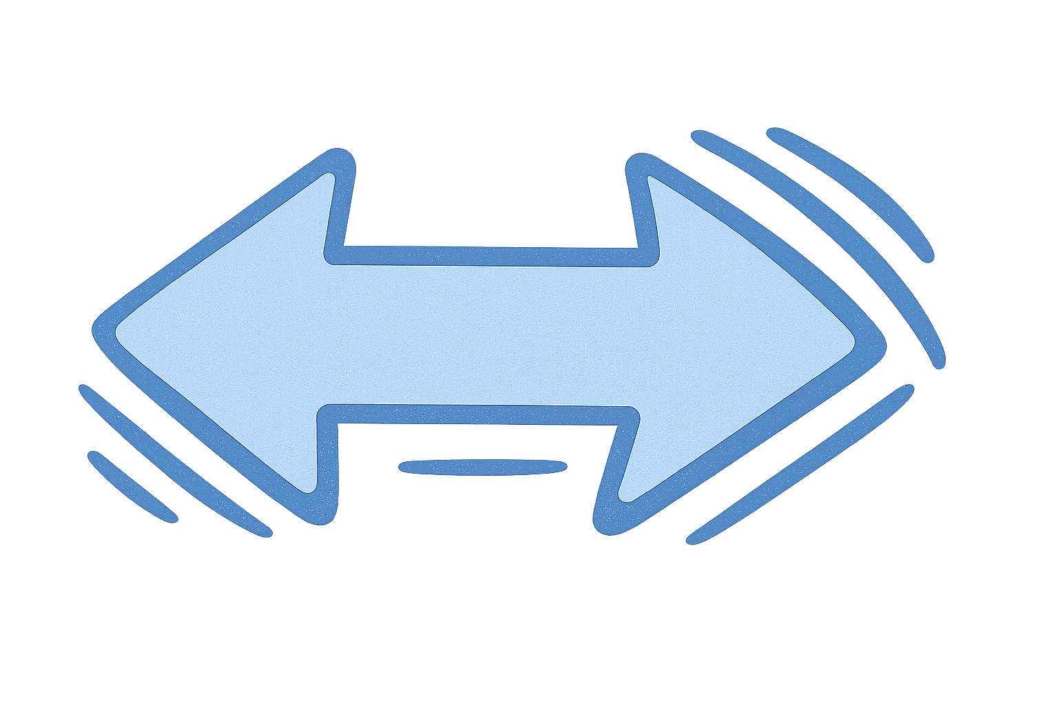 Dual arrow indicating interaction with both sections